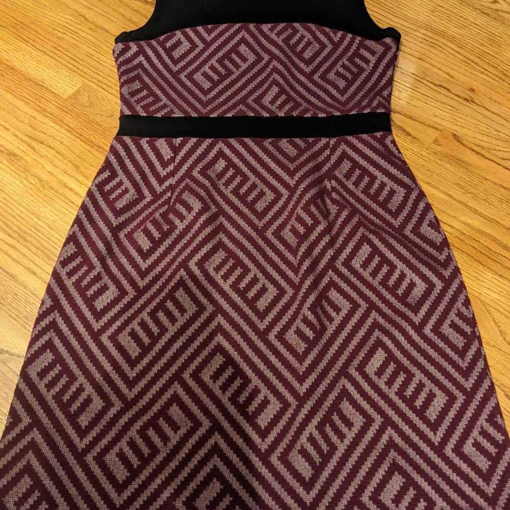 A line dress in burgundy